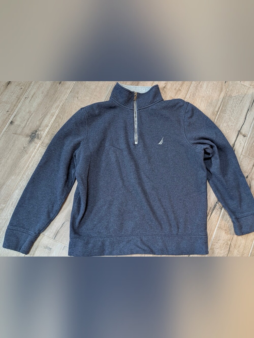 Nautica Men’s Navy Zip Mock Neck Sweater